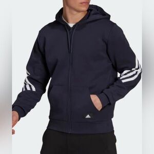 ADIDAS SPORTSWEAR FUTURE ICONS HOODED JACKET - BLUE/WHITE